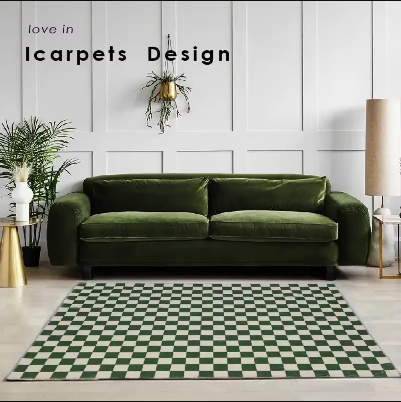 Home Textiles Plaid - VIKAMA Tappeto a scacchiera Soggiorno Moderno