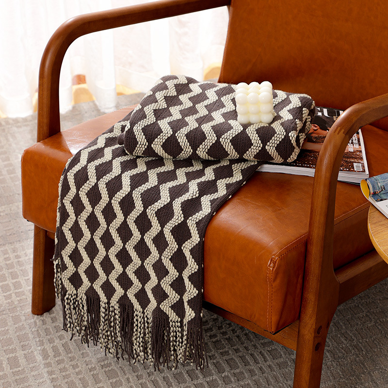 Throw Blanket Chunky Knit - Coperte in maglia grigie 50x60 pollici