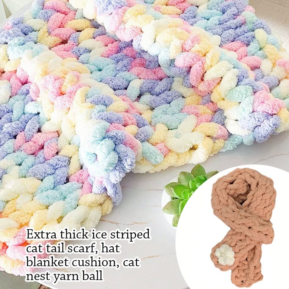 Throw Blanket Chunky Knit - Filati di ciniglia multicolore da 250g/palla