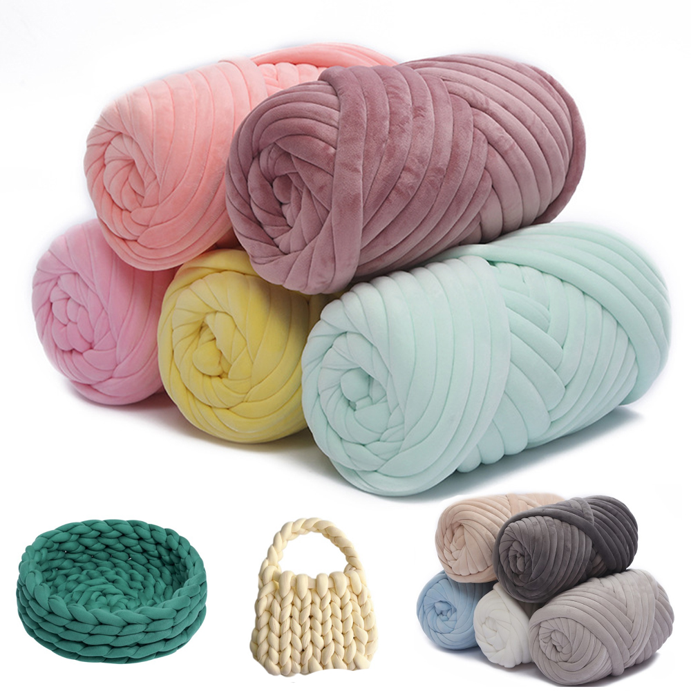 Throw Blanket Chunky Knit - 500G Super Velvet Chunky Yarn filato