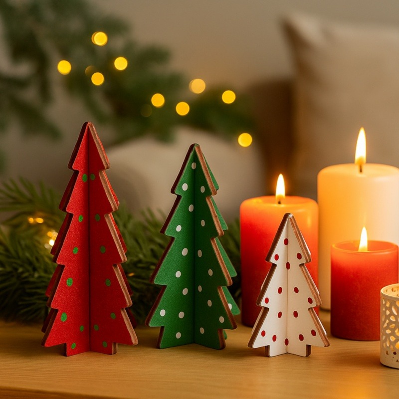 Home Textiles Plaid - 3 Pezzi Decorazioni natalizie Plaid Alberi