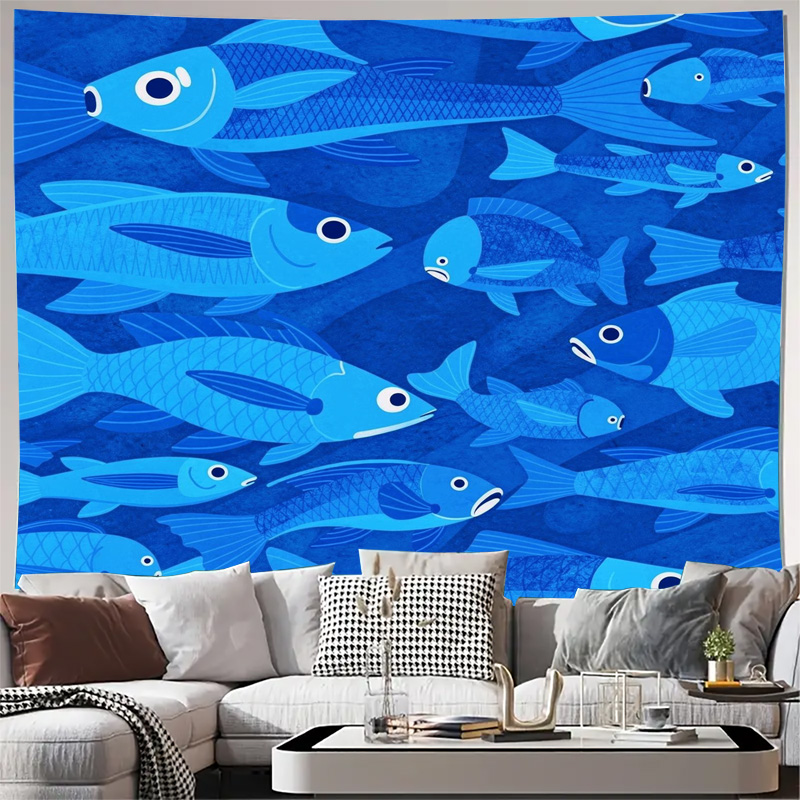 Home Art Textiles - Tapestry con Motivo Nautico di Pesci