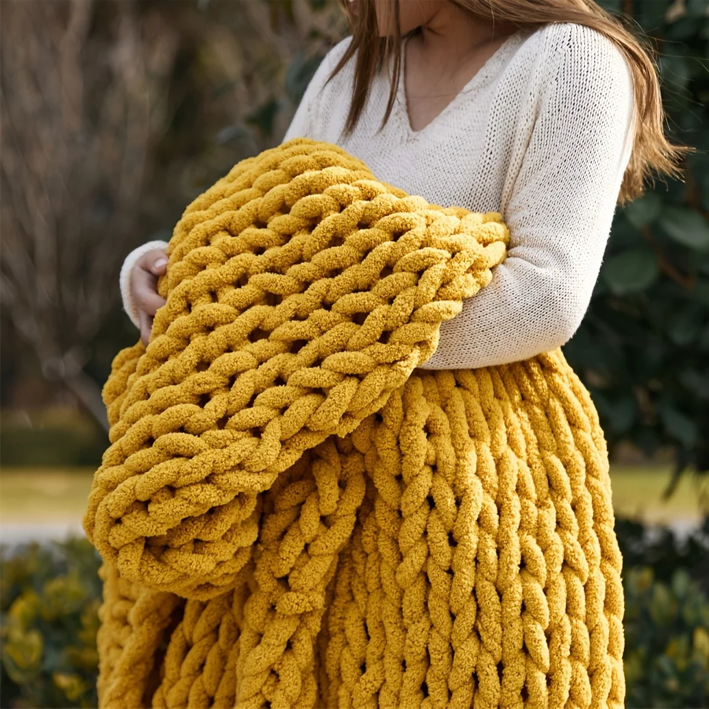 Coperta in maglia grossa fatta - Throw Blanket Chunky Knit recensione e prezzo
