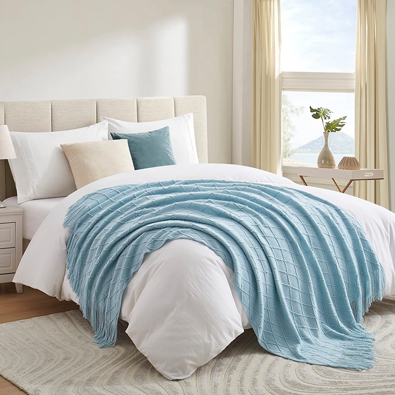 Coperta Morbida Blu in Maglia  - Home Textiles Plaid recensione e prezzo