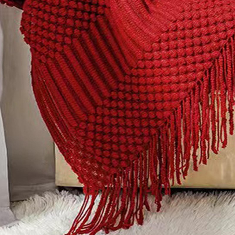 Coperta in maglia grossa rossa - Throw Blanket Chunky Knit recensione e prezzo